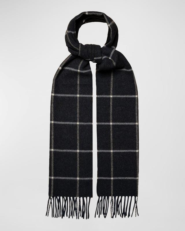 Eton Check Wool Fringe Scarf Product Image