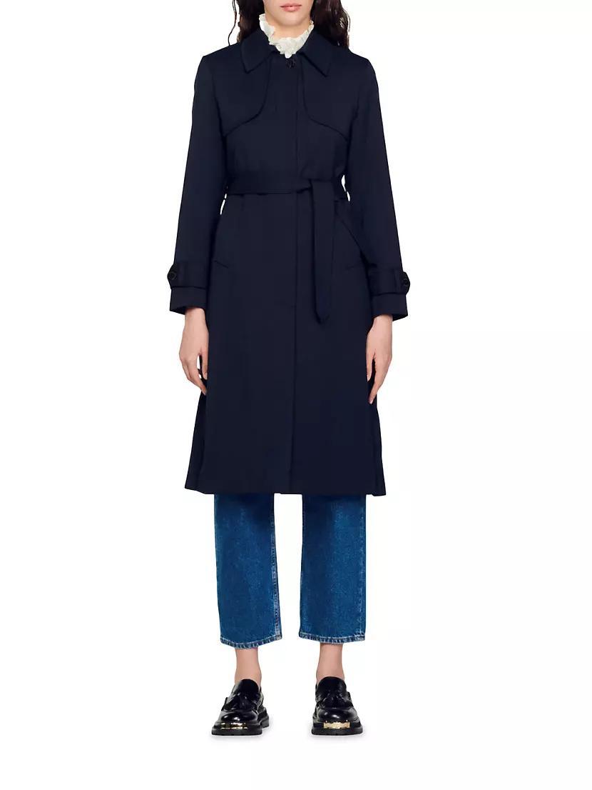 Trench Coat with Pleated Inset Product Image