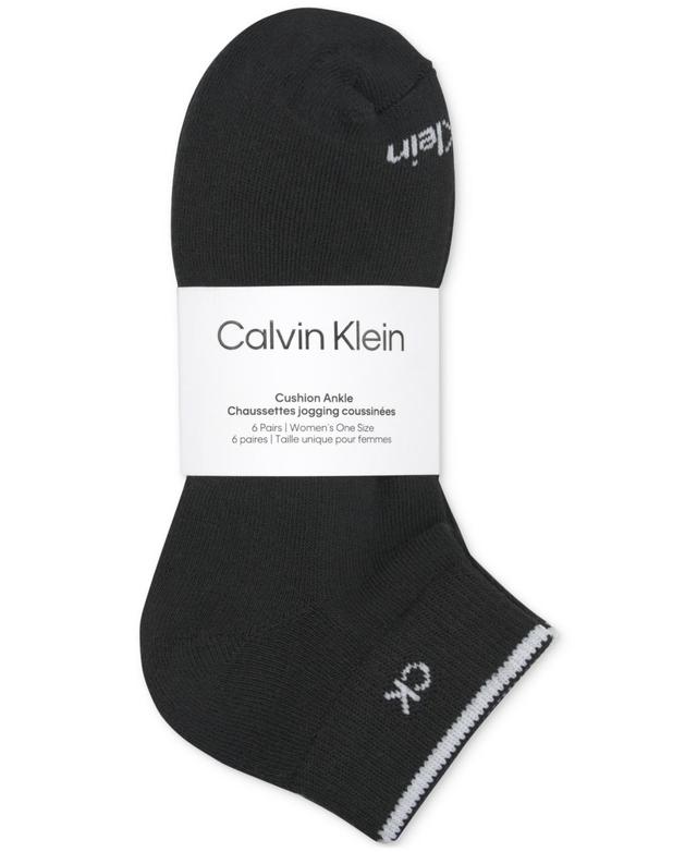 Calvin Klein Womens 6-Pk. Solid Cushion Quarter Socks Product Image