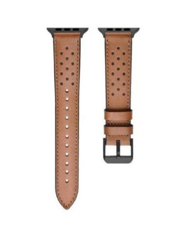 American Exchange Mens Brown Silicone Strap Compatible for 42mm, 44mm Apple Watch Product Image