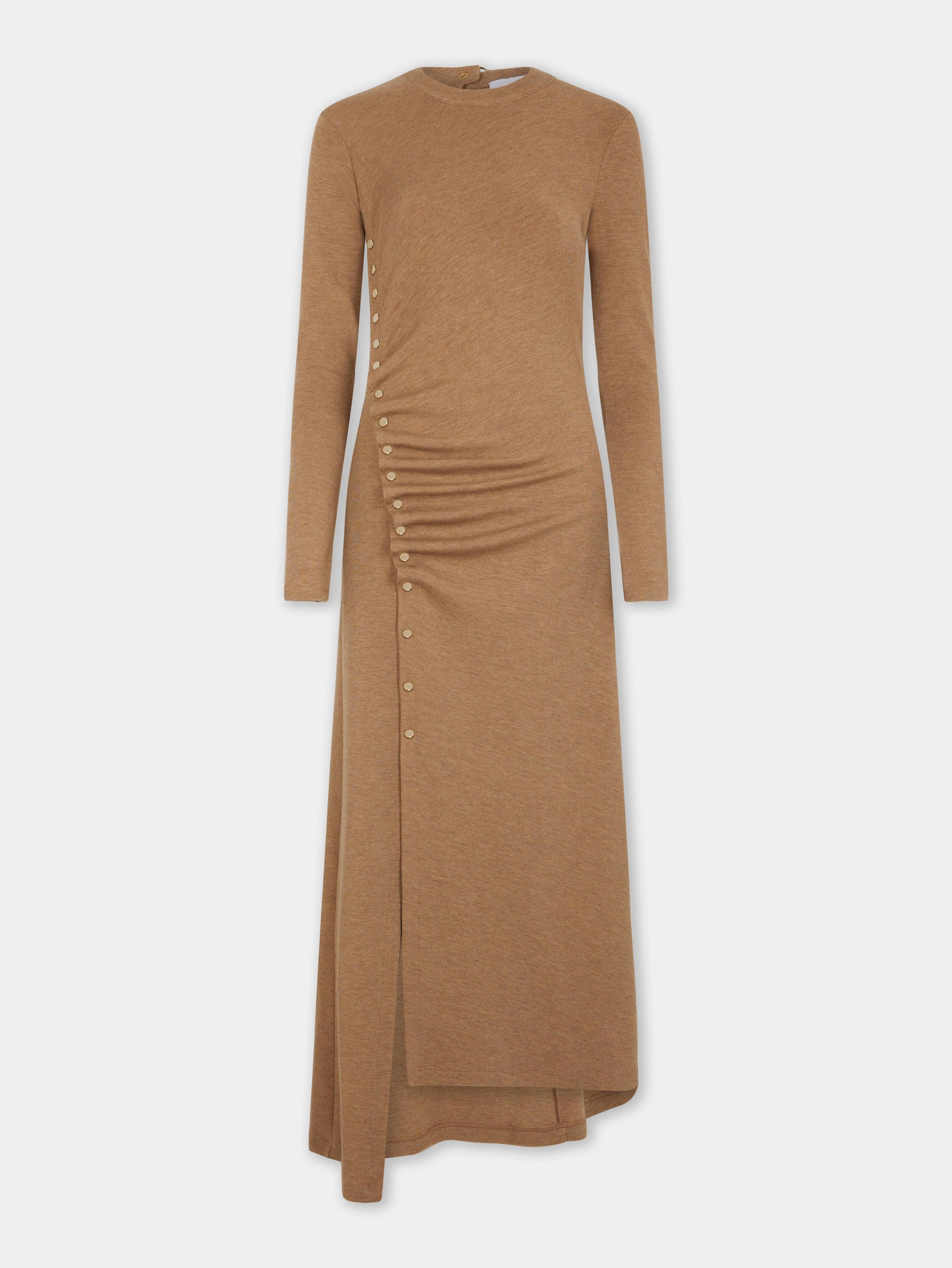 GATHERED LONG DRESS IN WOOL JERSEY Product Image