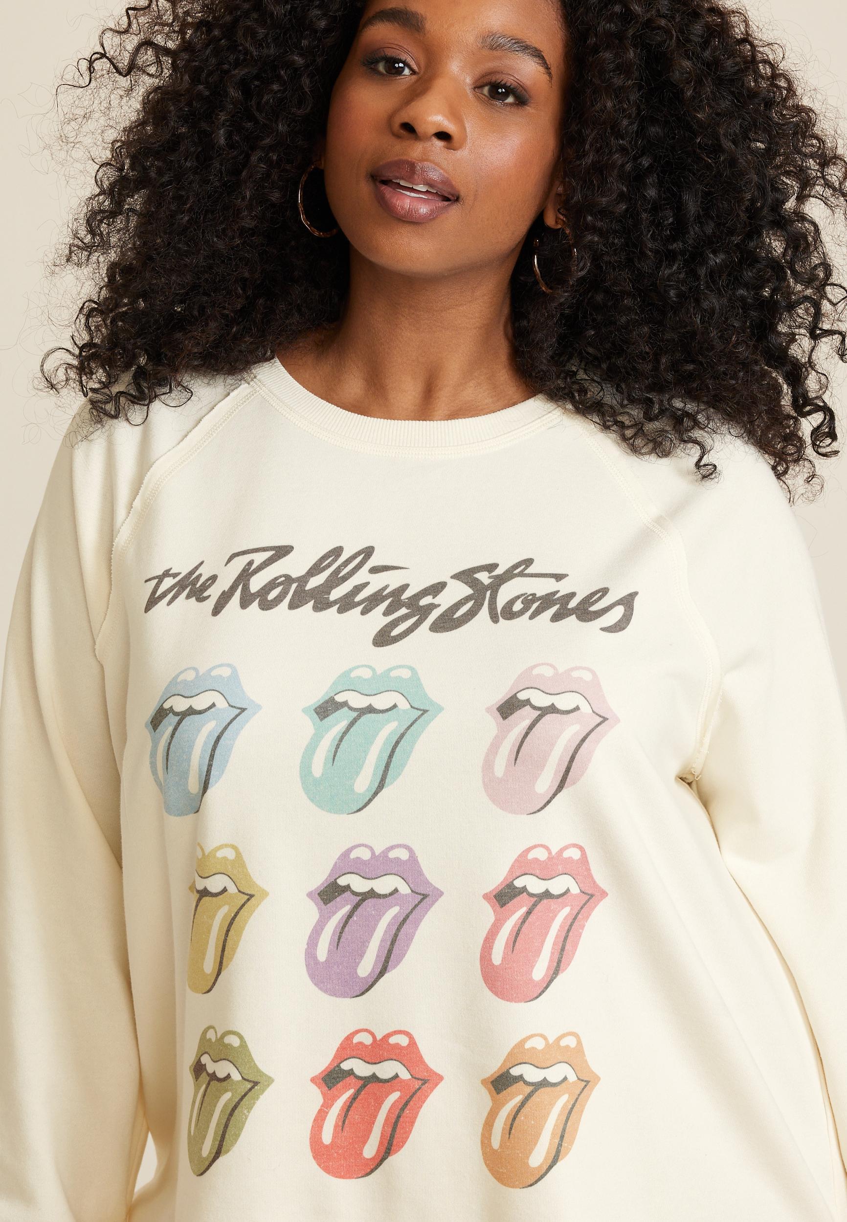 Maurices Plus Size Womens Rolling Stones Sweatshirt White Size 2X Product Image