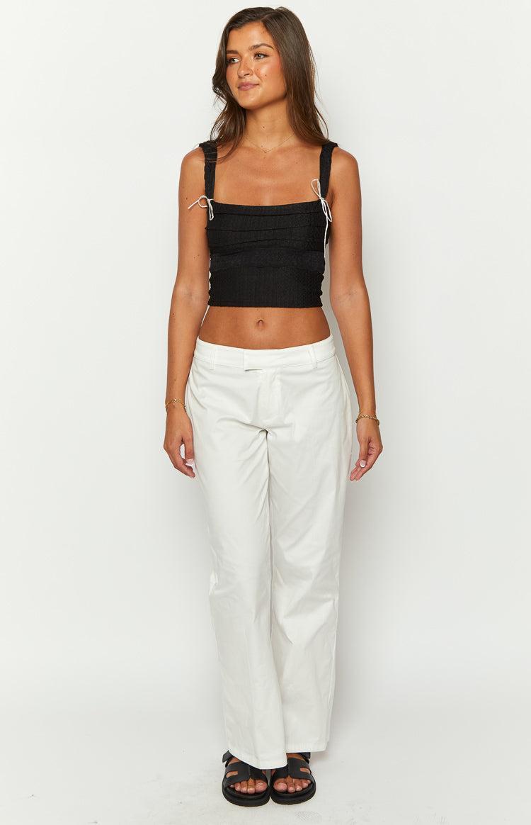 Cathryn White Mid Rise Pants Product Image