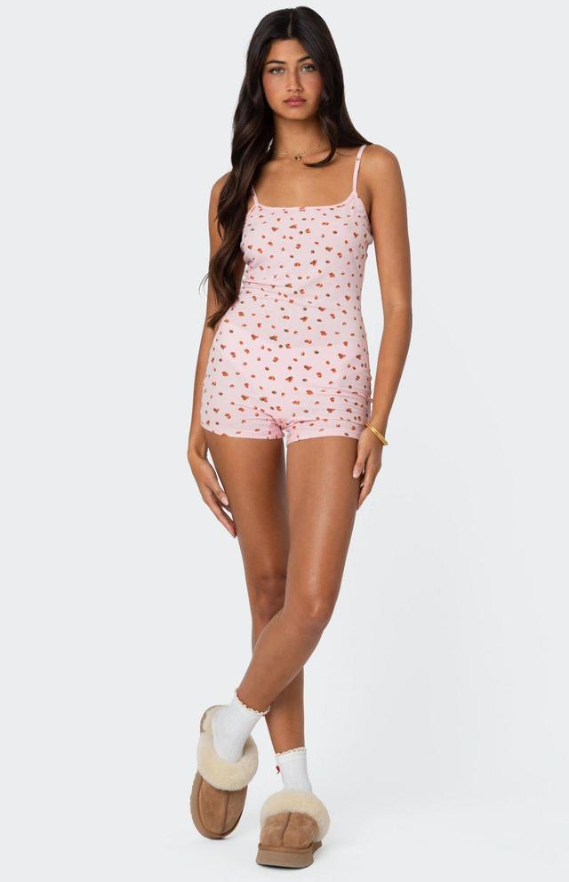 Edikted Women's Strawberry Girl Printed Romper Product Image