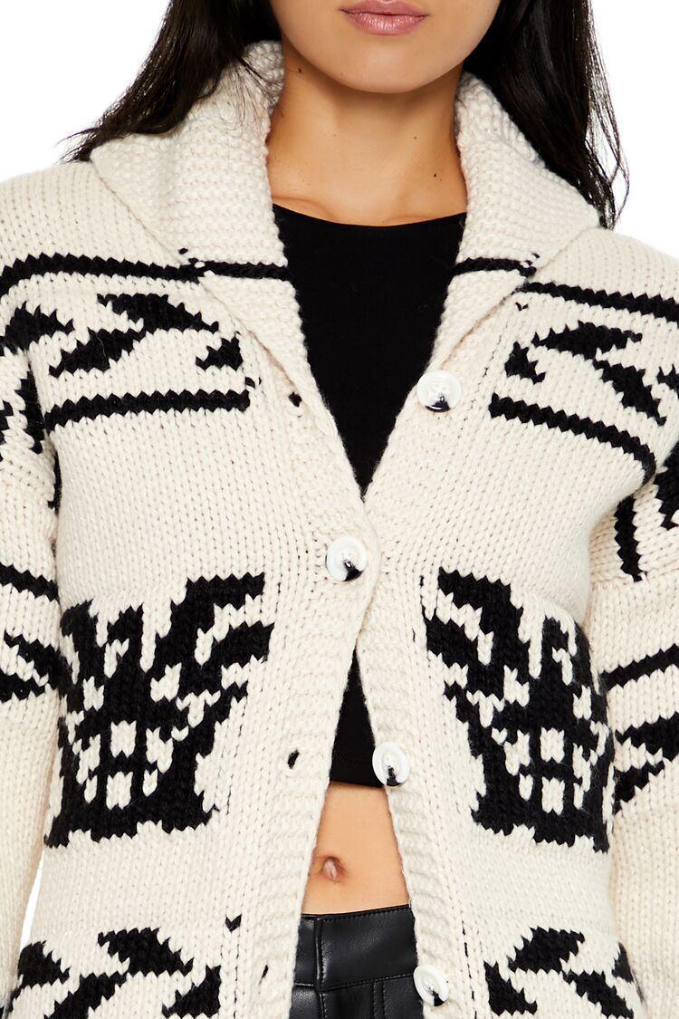 Two-Tone Geo Cardigan Sweater Product Image