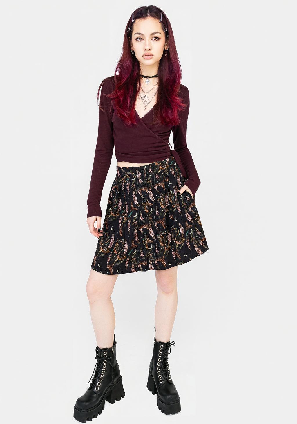 Atropos Button Front Mini Skirt Product Image