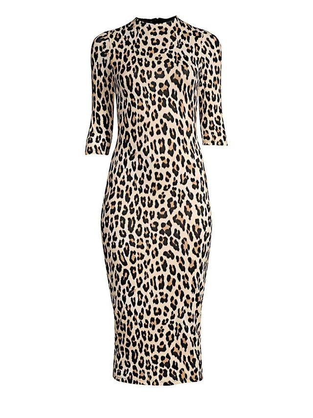 Womens Delora Leopard Bodycon Dress Product Image