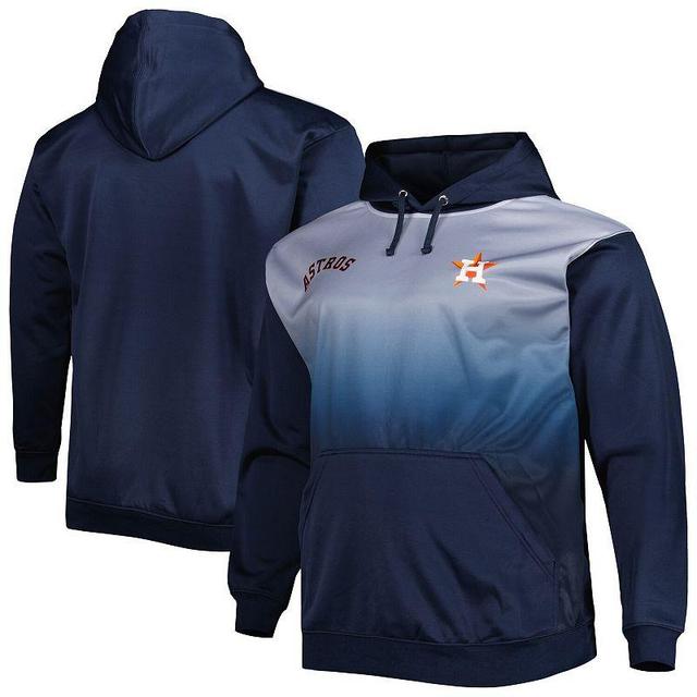 Mens Houston Astros Fade Sublimated Fleece Pullover Hoodie Blue Product Image