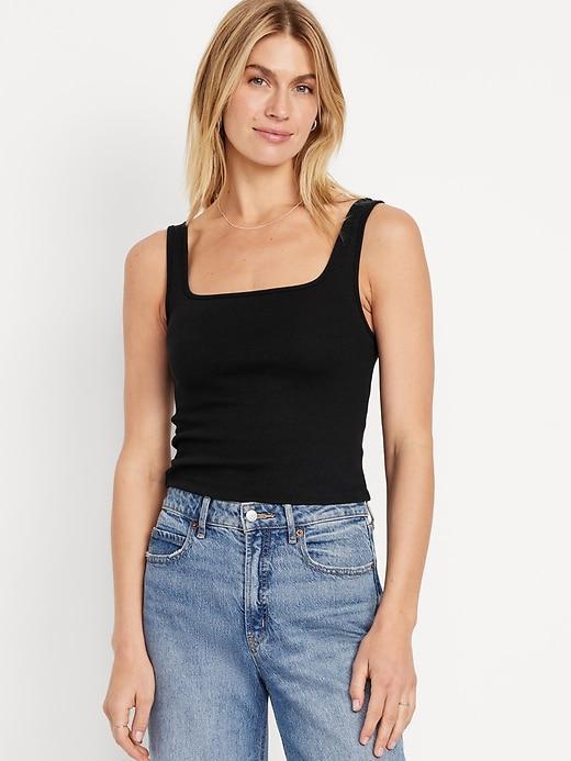 Ultra-Crop Rib-Knit Tank Top Product Image