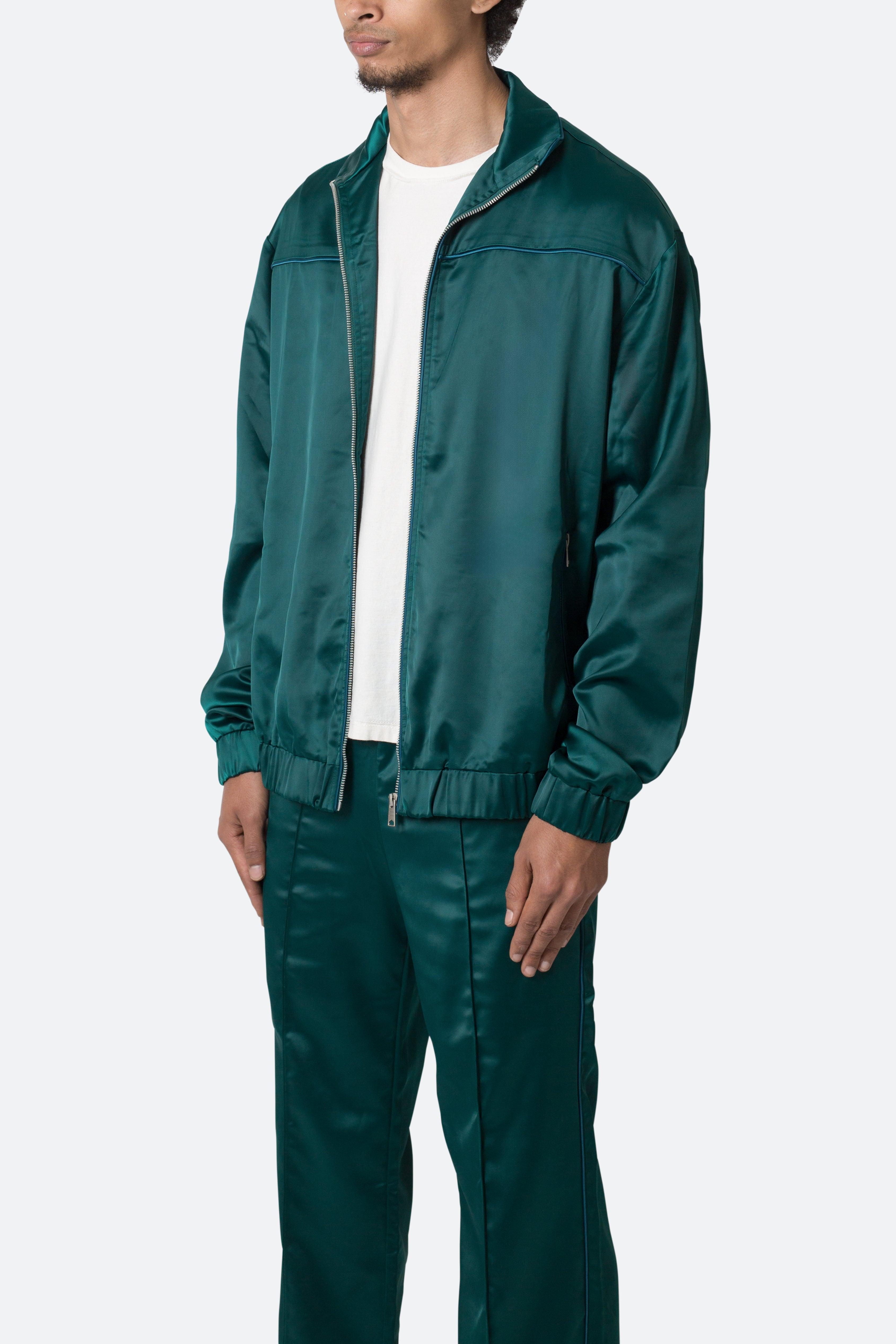 Satin Track Jacket - Green Product Image