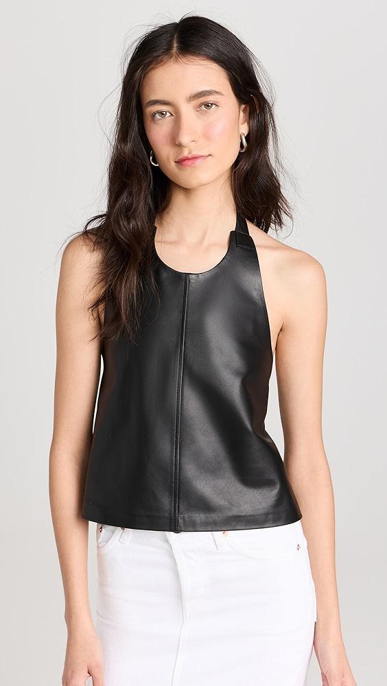 WARDROBE.NYC Leather Backless Halter Top | Shopbop Product Image