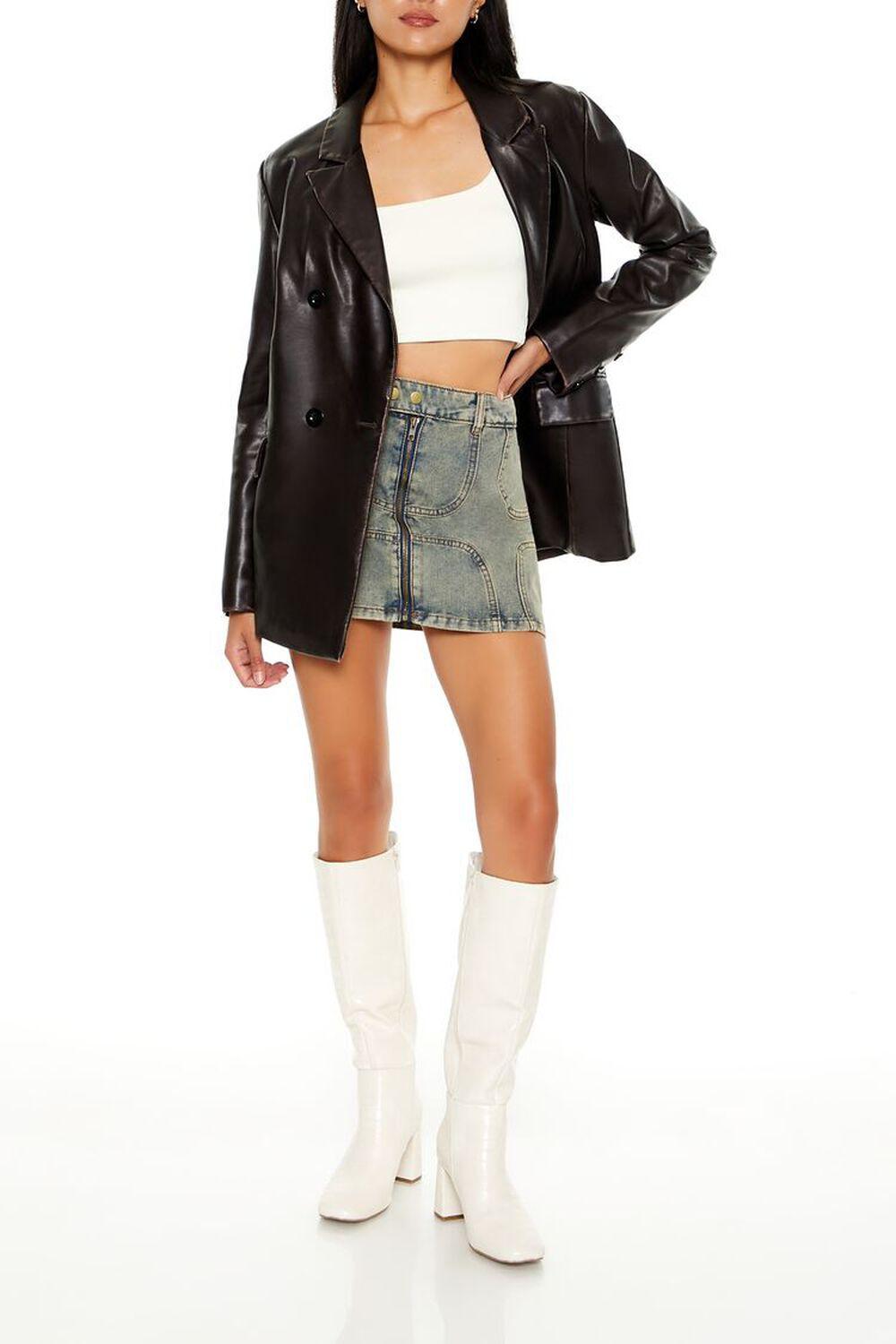 Notched Faux Leather Blazer | Forever 21 Product Image