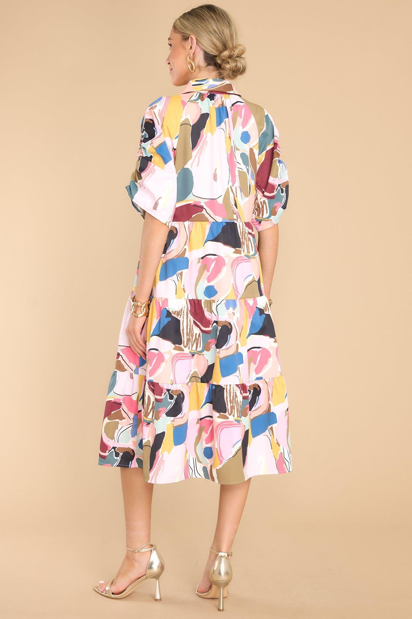 Whit Abstract Expression Dress Print Product Image