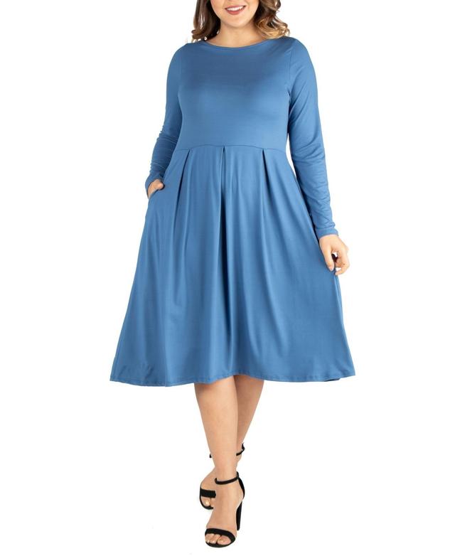 Womens Plus Size Fit and Flare Midi Dress Product Image