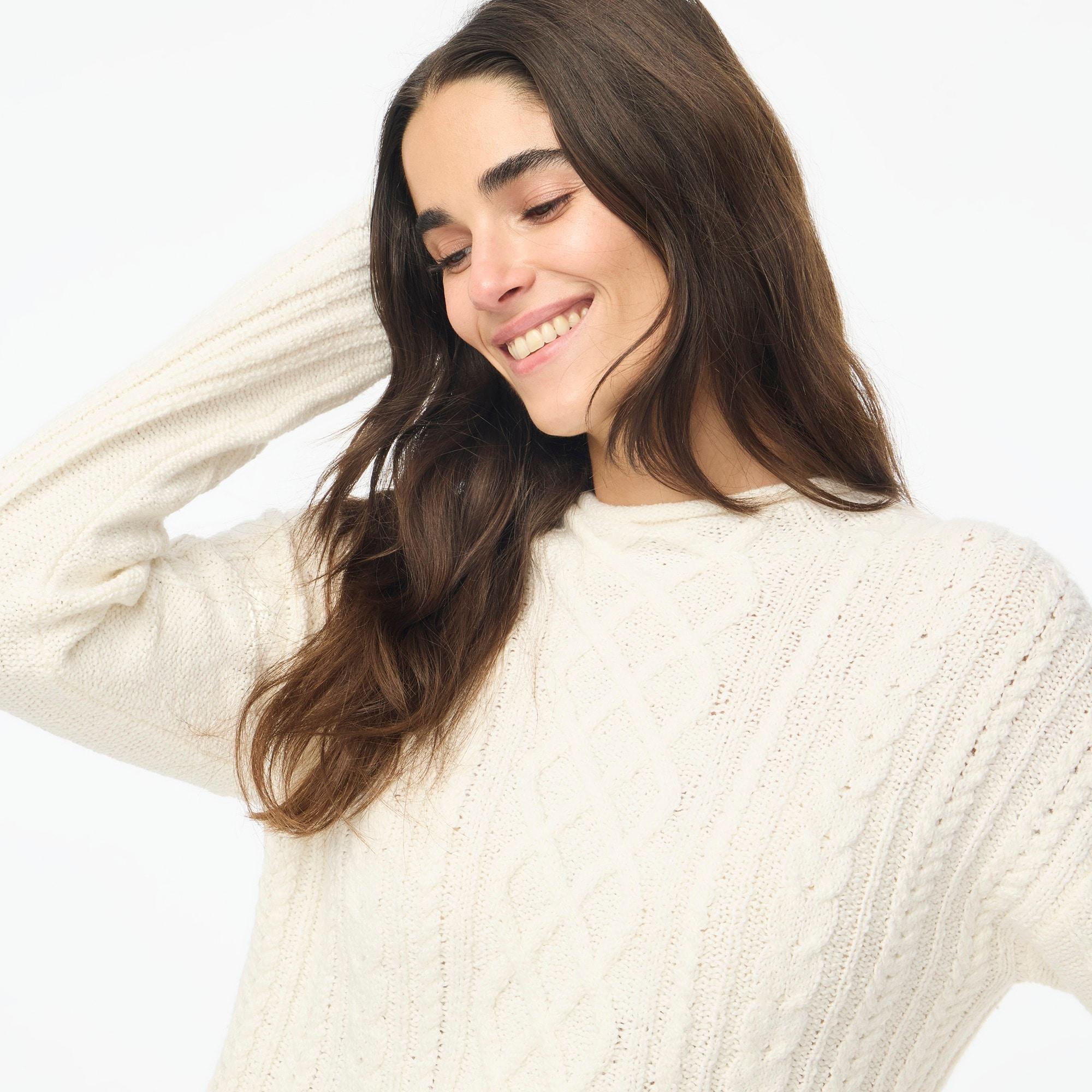 Mockneck cable-knit sweater Product Image