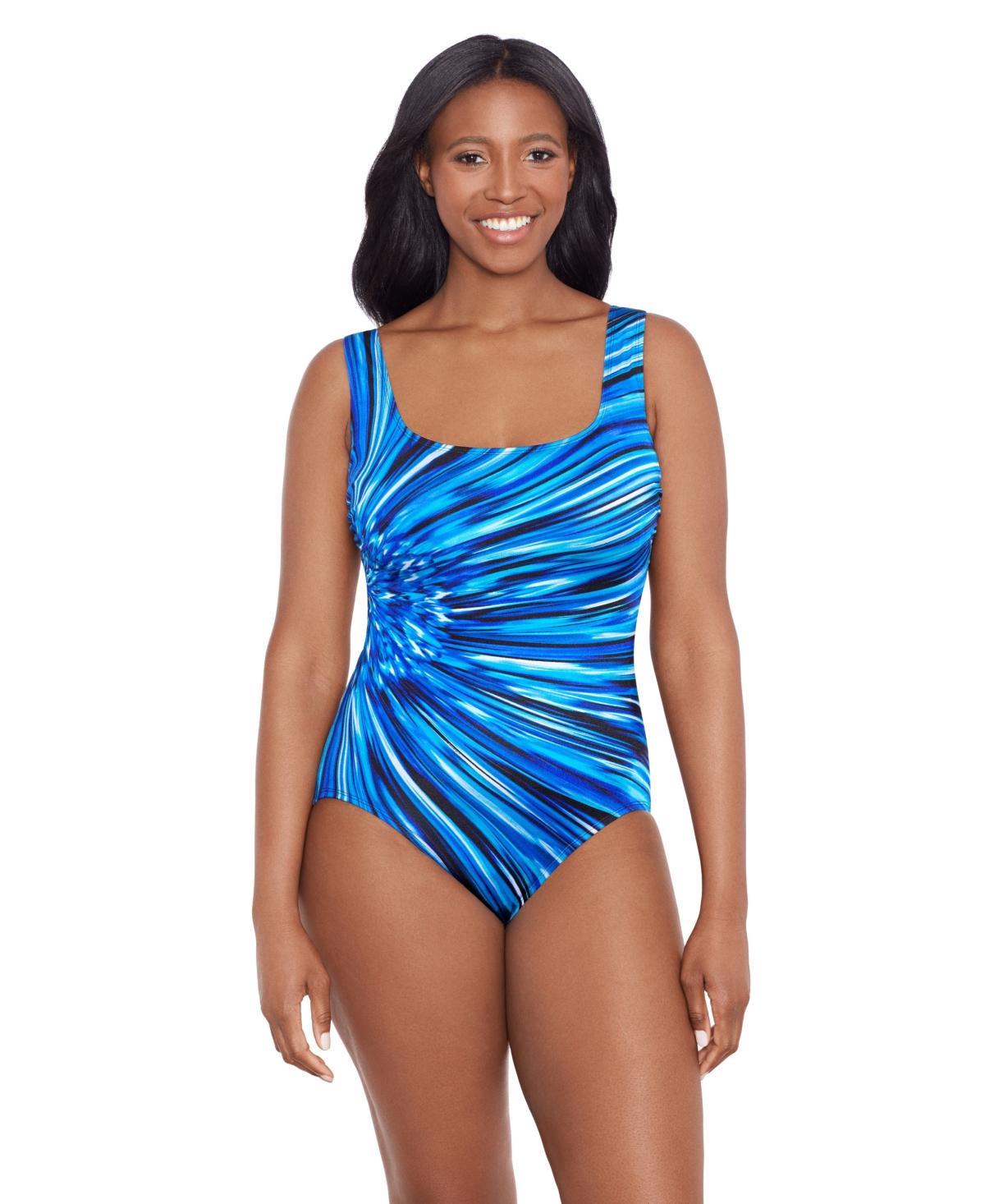 Womens Longitude Panel Scoopneck Tank One-Piece Swimsuit Product Image