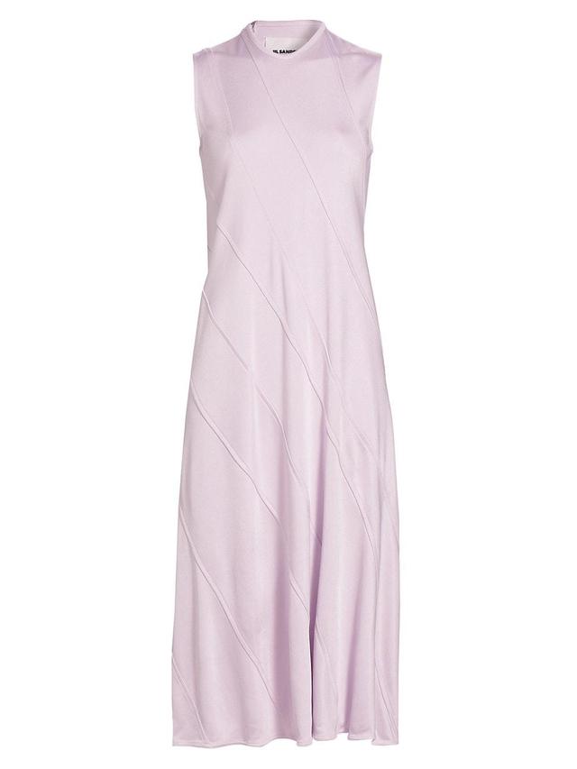 Womens Sleeveless Spiral-Cut Midi-Dress Product Image