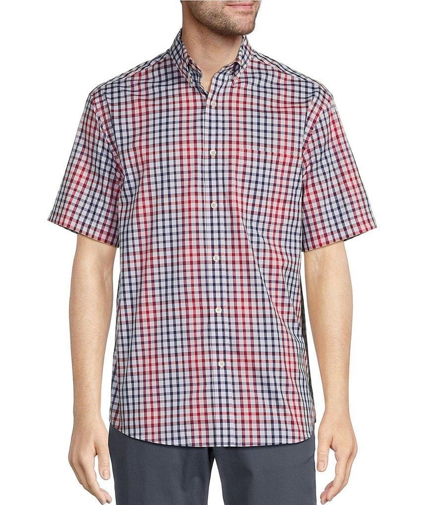 Roundtree & Yorke TravelSmart Short Sleeve Medium Plaid Sport Shirt Product Image