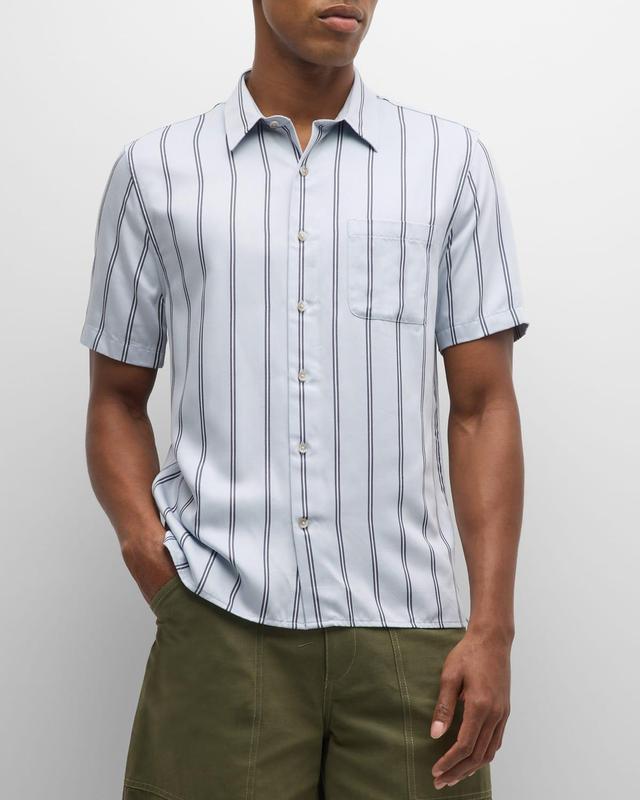 Vince Pacifica Stripe Short Sleeve Button-Up Shirt Product Image