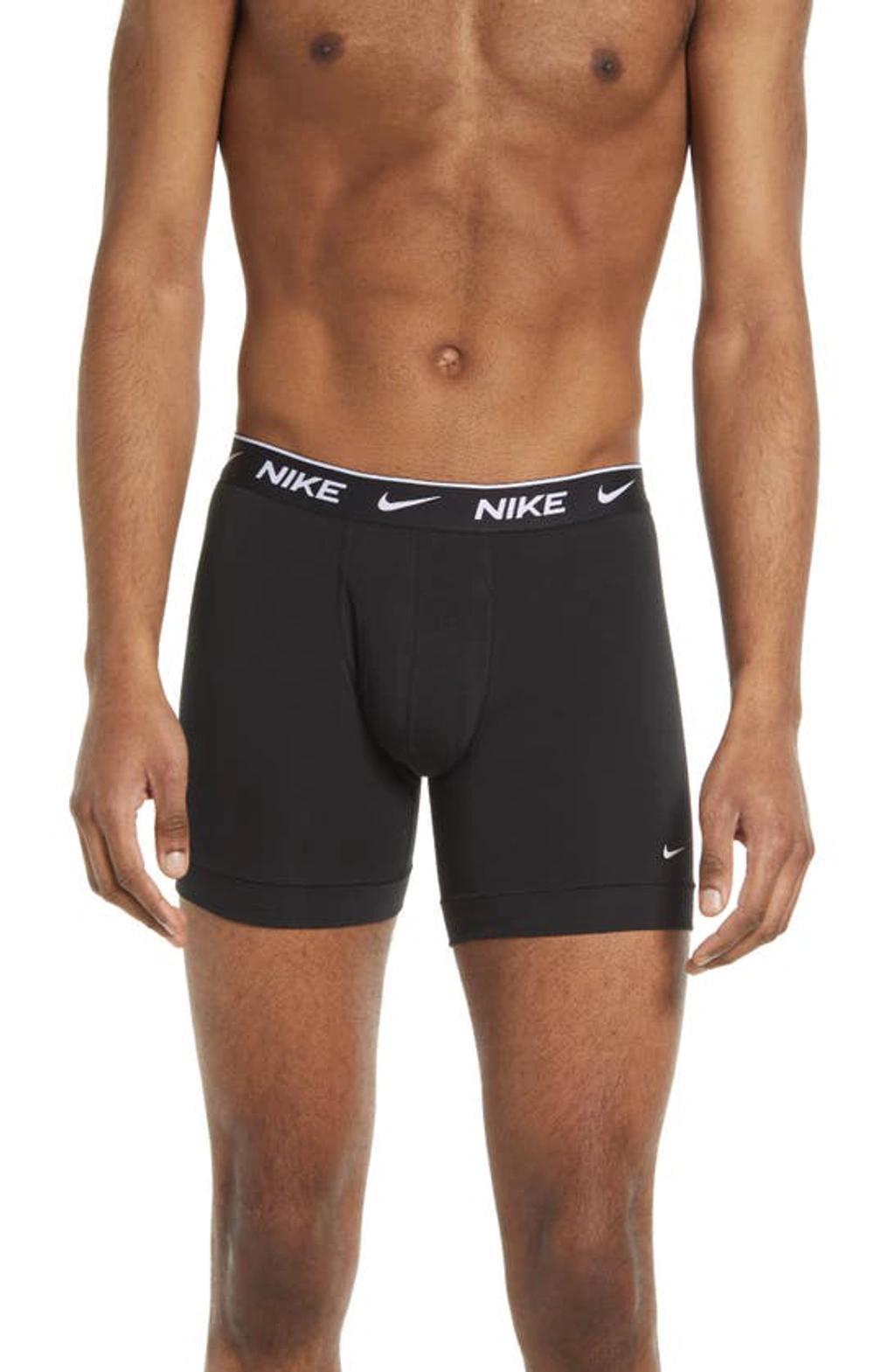 NIKE Dri-fit Essential 3-pack Stretch Cotton Boxer Briefs In Black Product Image