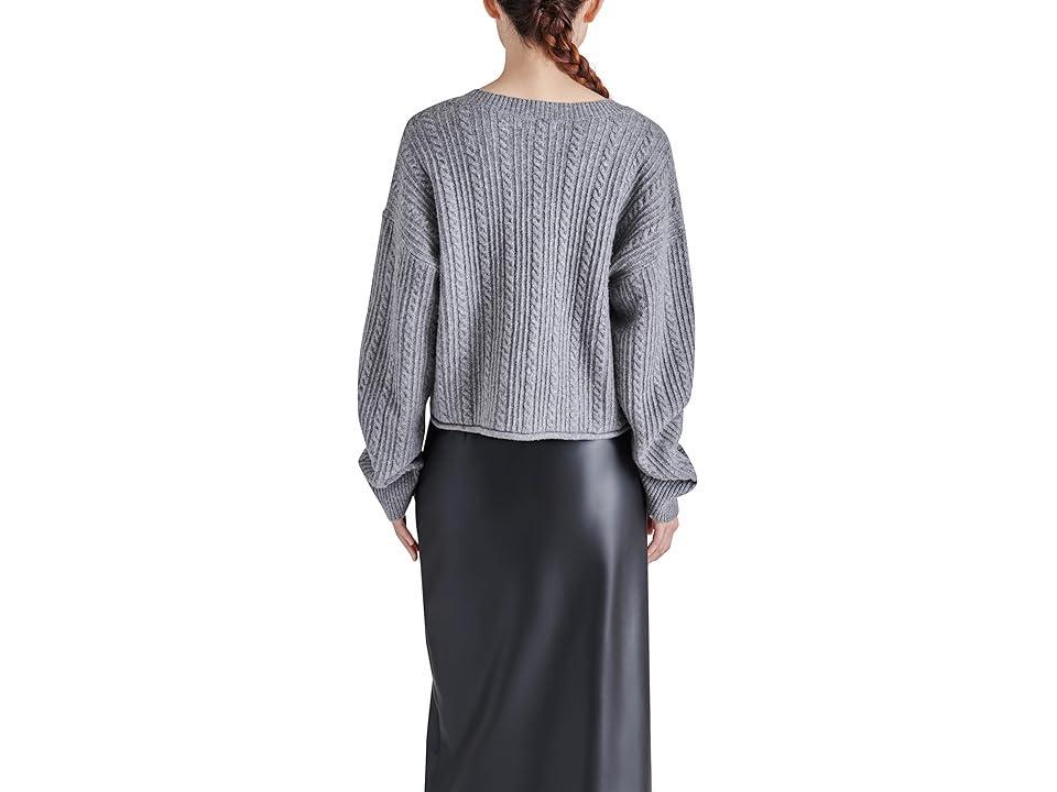 Steve Madden Aerin Sweater (Heather Grey) Women's Clothing Product Image