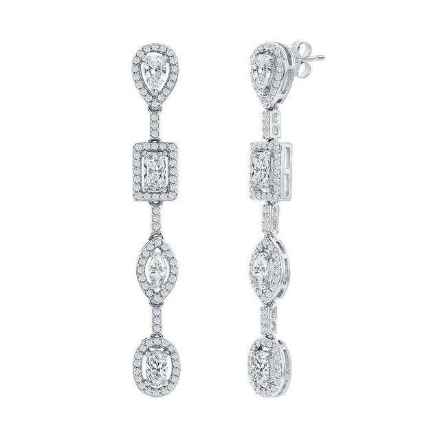 Argento Bella Sterling Silver Multi-Shaped Cubic Zirconia Dangle Earrings, Womens Product Image