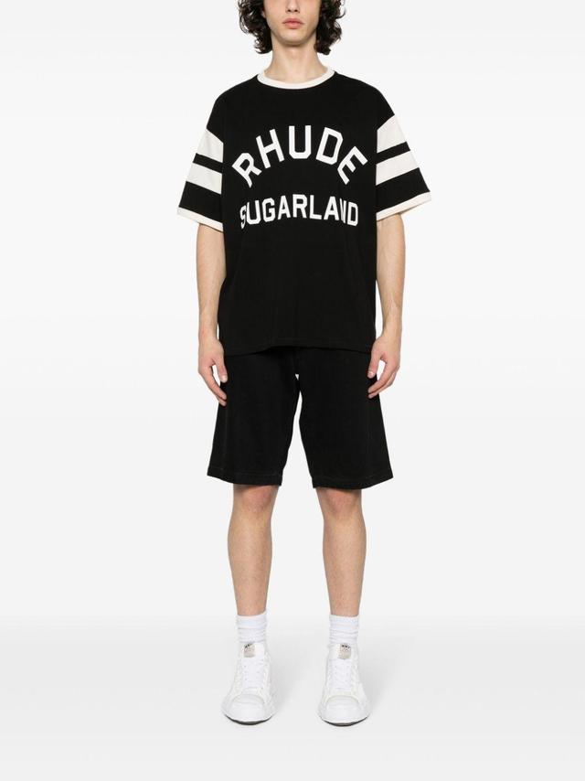 Sugarland Ringer Cotton T-shirt In Black Product Image