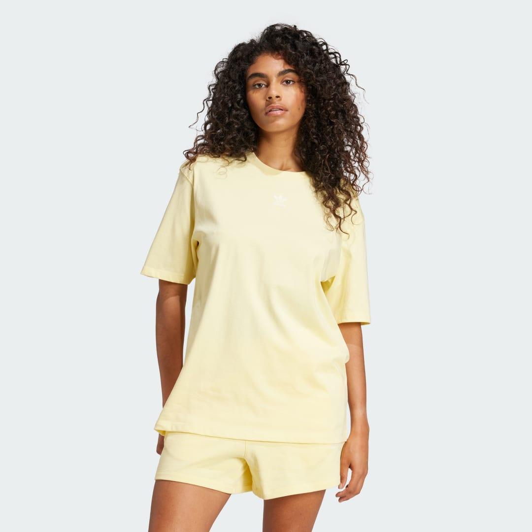 adidas Essentials Boyfriend Tee Almost Yellow 2XS Womens Product Image