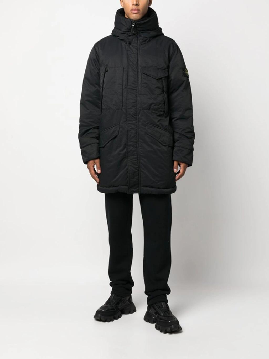 Padded Zip-up Jacket In Schwarz Product Image