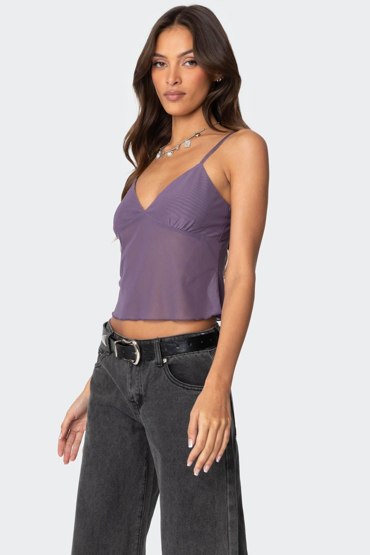 Serafina Sheer Mesh Tank Top Product Image