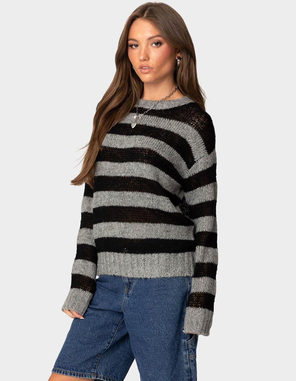 EDIKTED Light Knit Striped Sweater Product Image