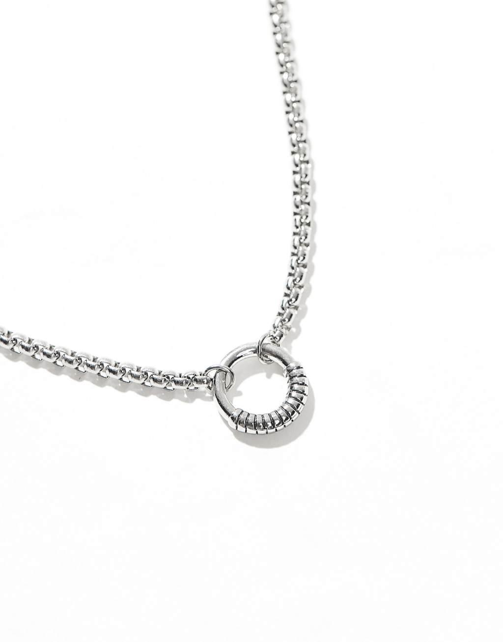 Icon Brand circle pendant chain necklace in silver Product Image