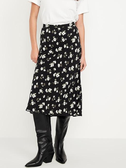 Crepe A-Line Midi Skirt Product Image