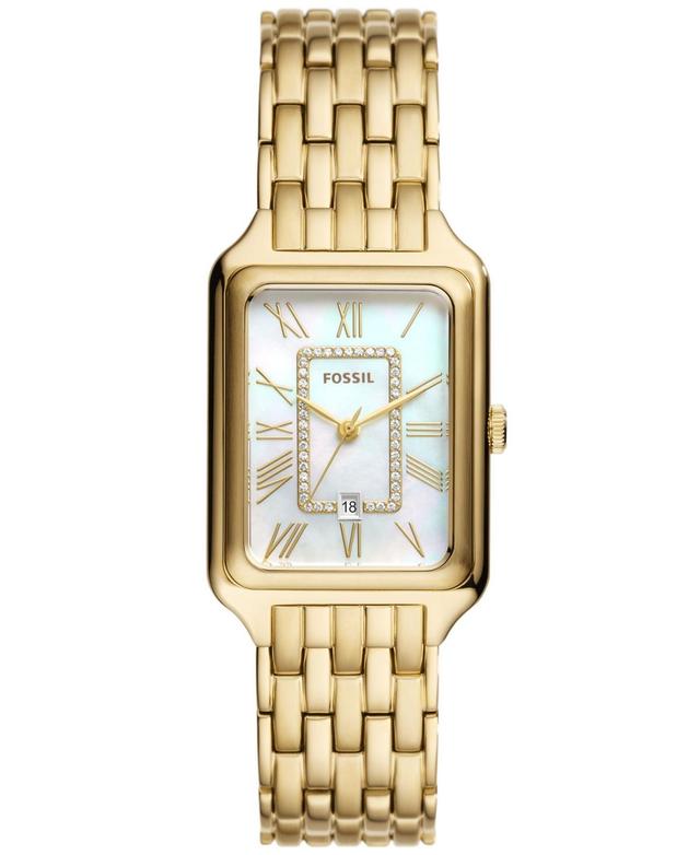 Fossil Womens Raquel Three-Hand Date Gold-Tone Stainless Steel Watch, 26mm Product Image