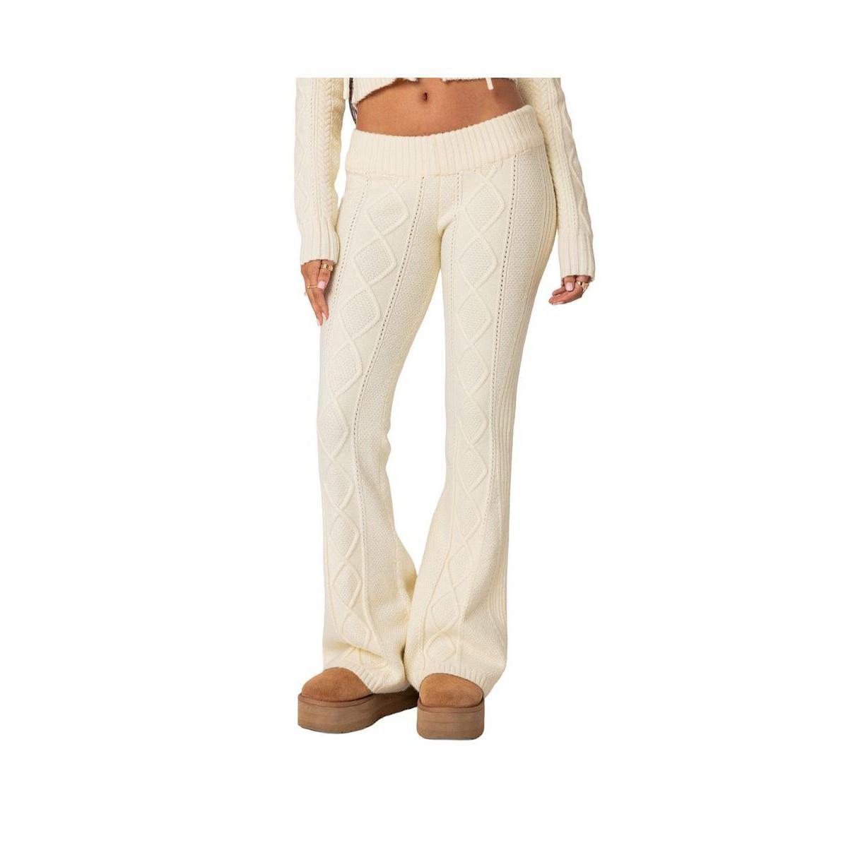 Womens Ray cable knit flared pants Product Image