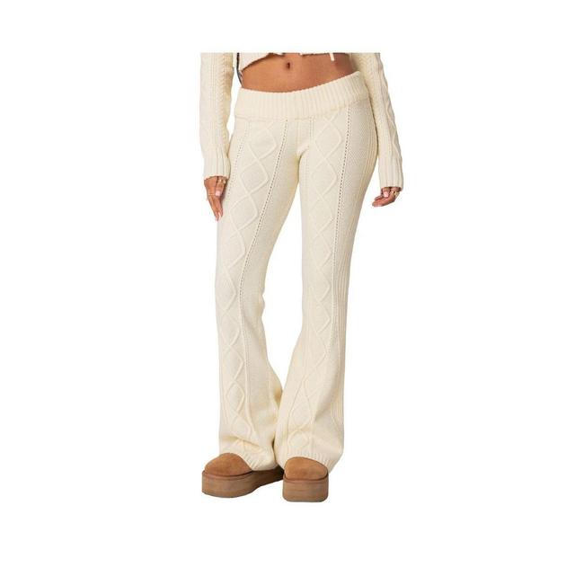 Womens Ray cable knit flared pants Product Image