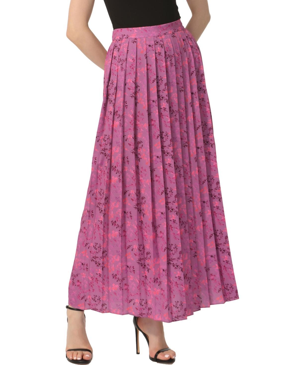 kimi + kai Womens Print Box Pleat Maxi Skirt Product Image