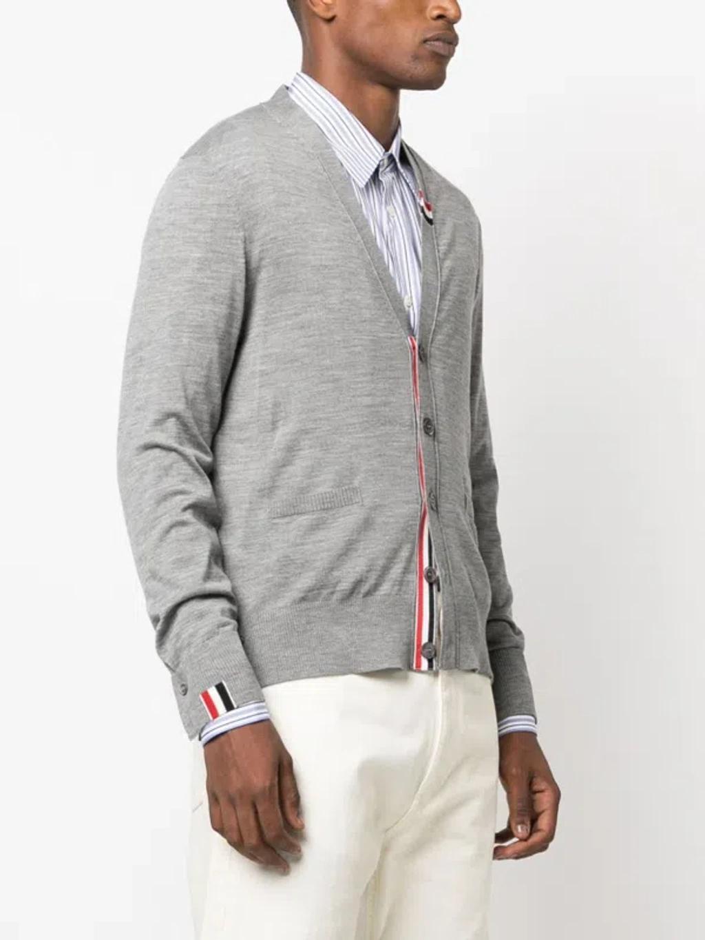 Men's Wool Cardigan In Grey Product Image