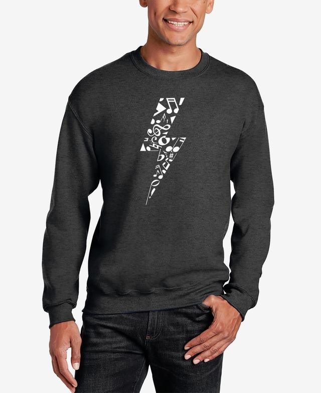 La Pop Art Mens Word Art Crewneck Lightning Bolt Sweatshirt Product Image