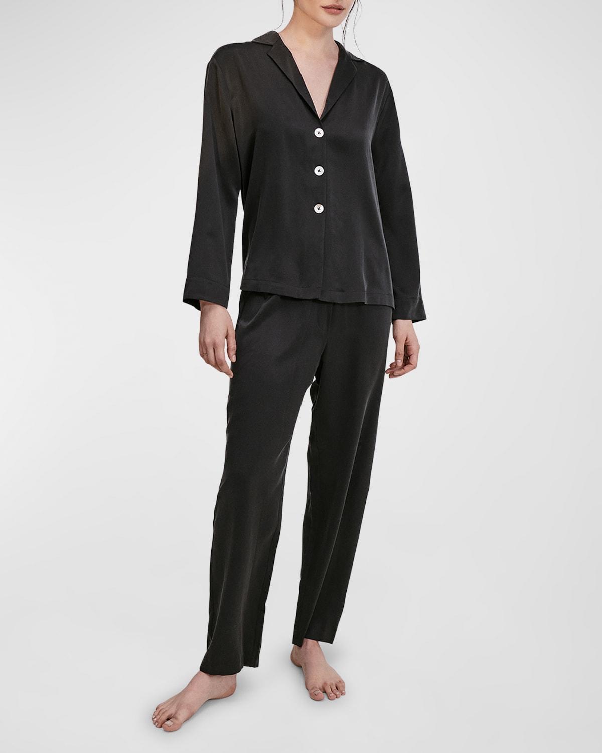 Womens Washable Long-Sleeve Shirt & Pants Pajama Set Product Image