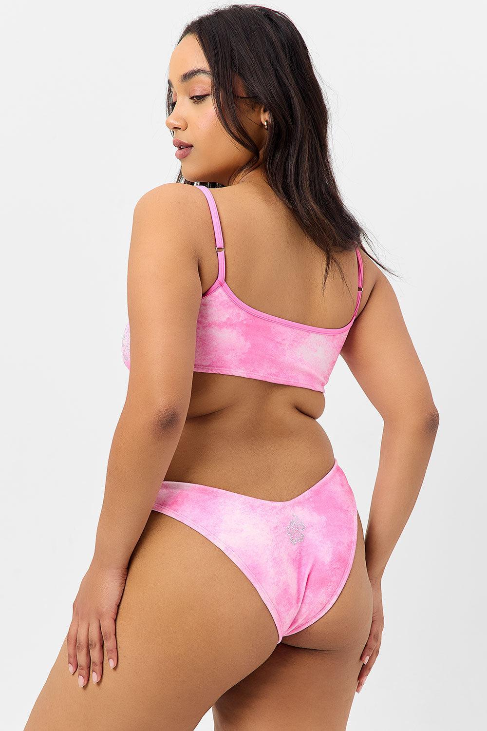 Dallas Terry Bralette Bikini Top - Distorted Pink Dye Product Image