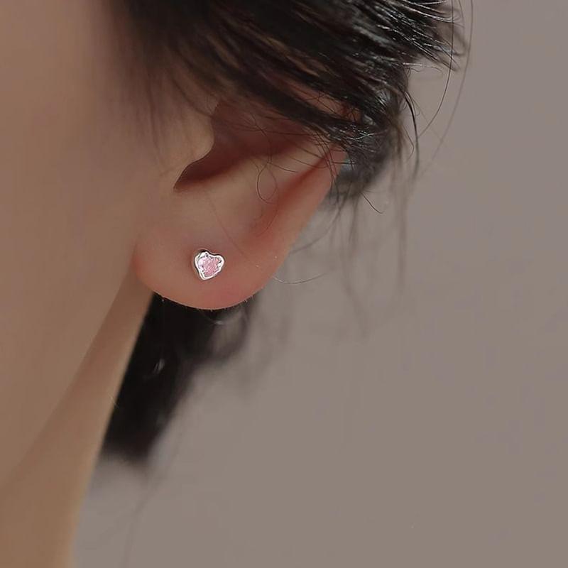 Heart Rhinestone Stud Earring Product Image