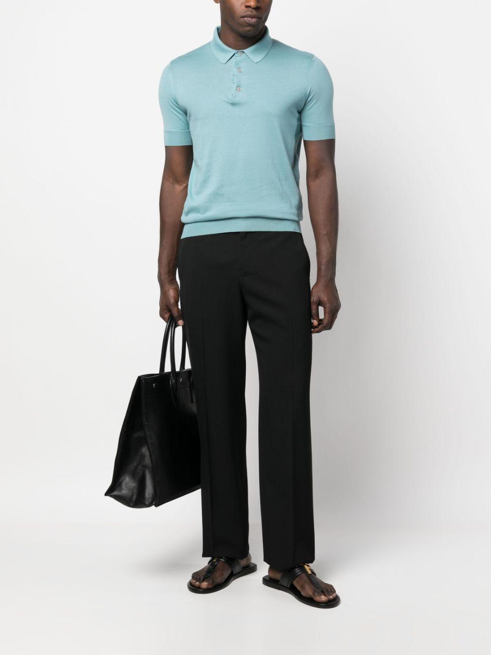 TOM FORD Short-sleeve Polo Shirt In Light Blue Product Image