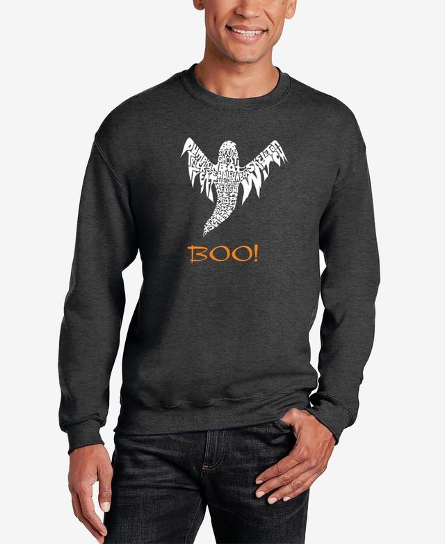 La Pop Art Mens Halloween Ghost Word Art Crewneck Sweatshirt Product Image