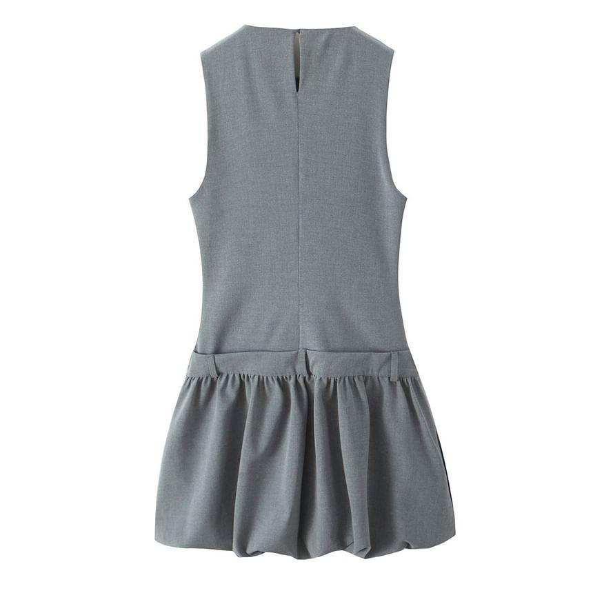 Sleeveless Plain Mini A-Line Dress Product Image