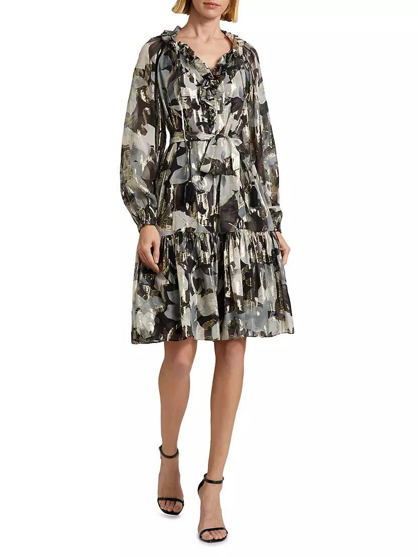 Jenson Metallic Floral Knee-Length Dress Product Image