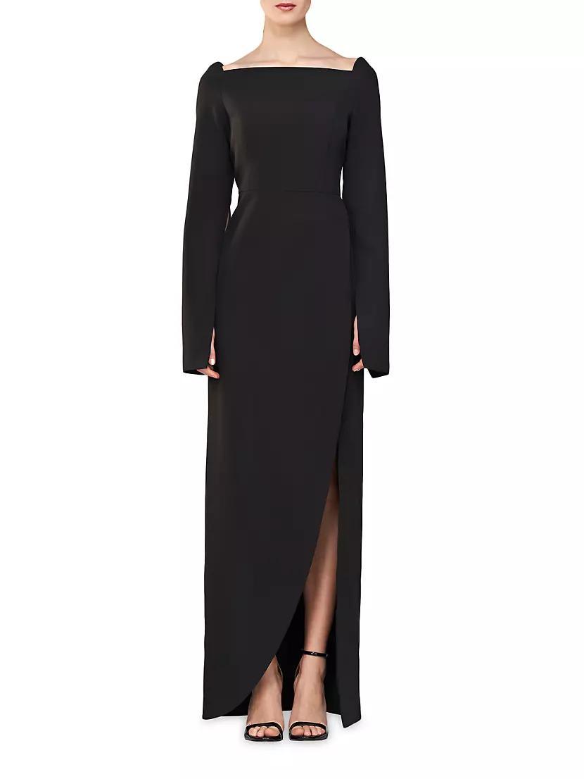 Katerina Crepe Split-Sleeve Gown Product Image