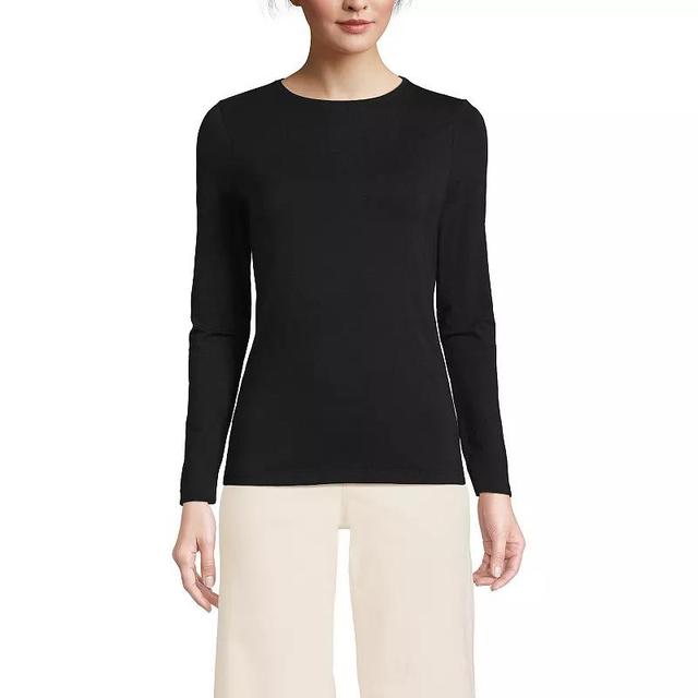 Petite Lands End Lightweight Jersey Skimming Long Sleeve Crewneck T-shirt, Womens Product Image