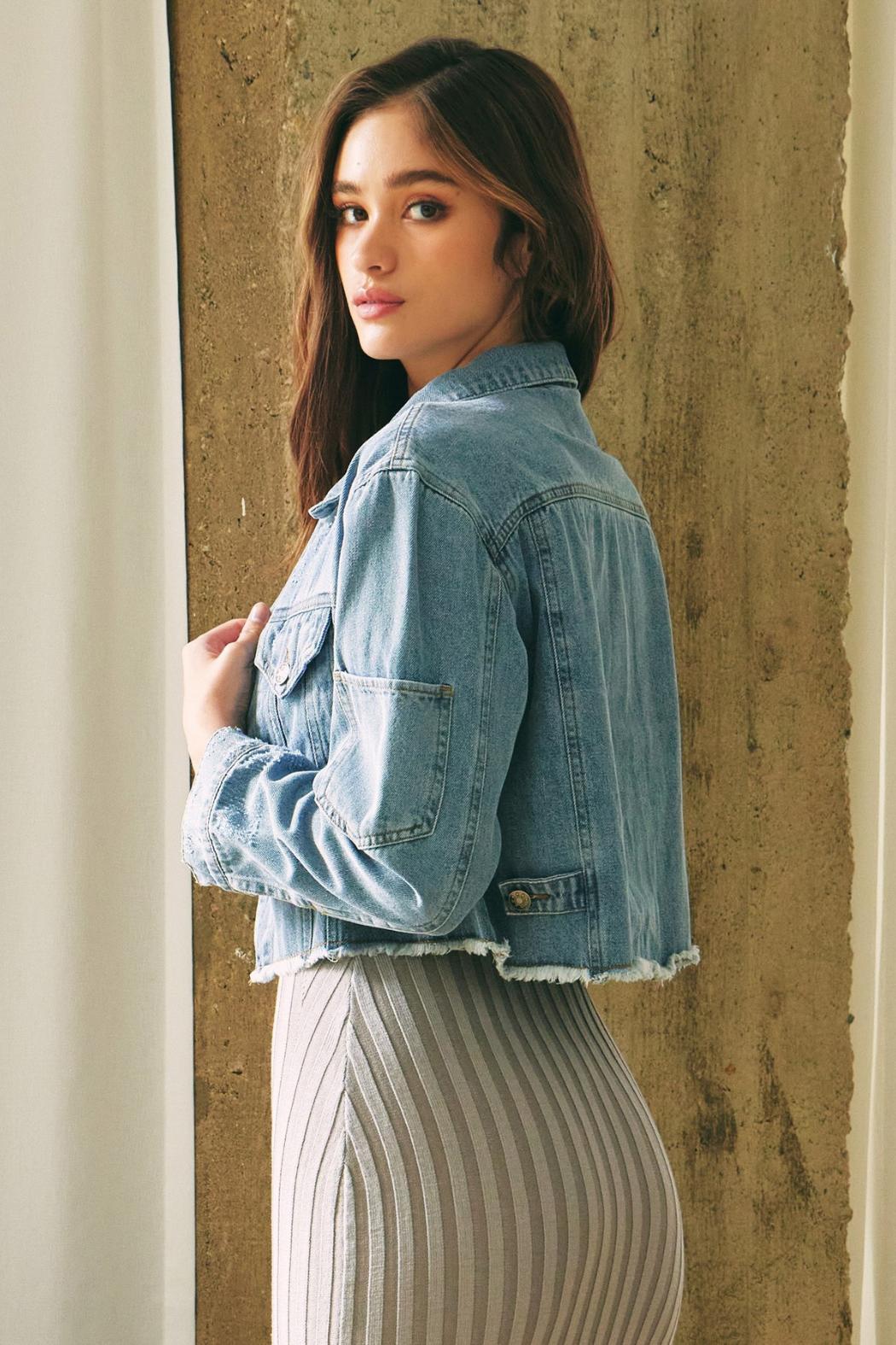 Cropped Denim Jacket Product Image