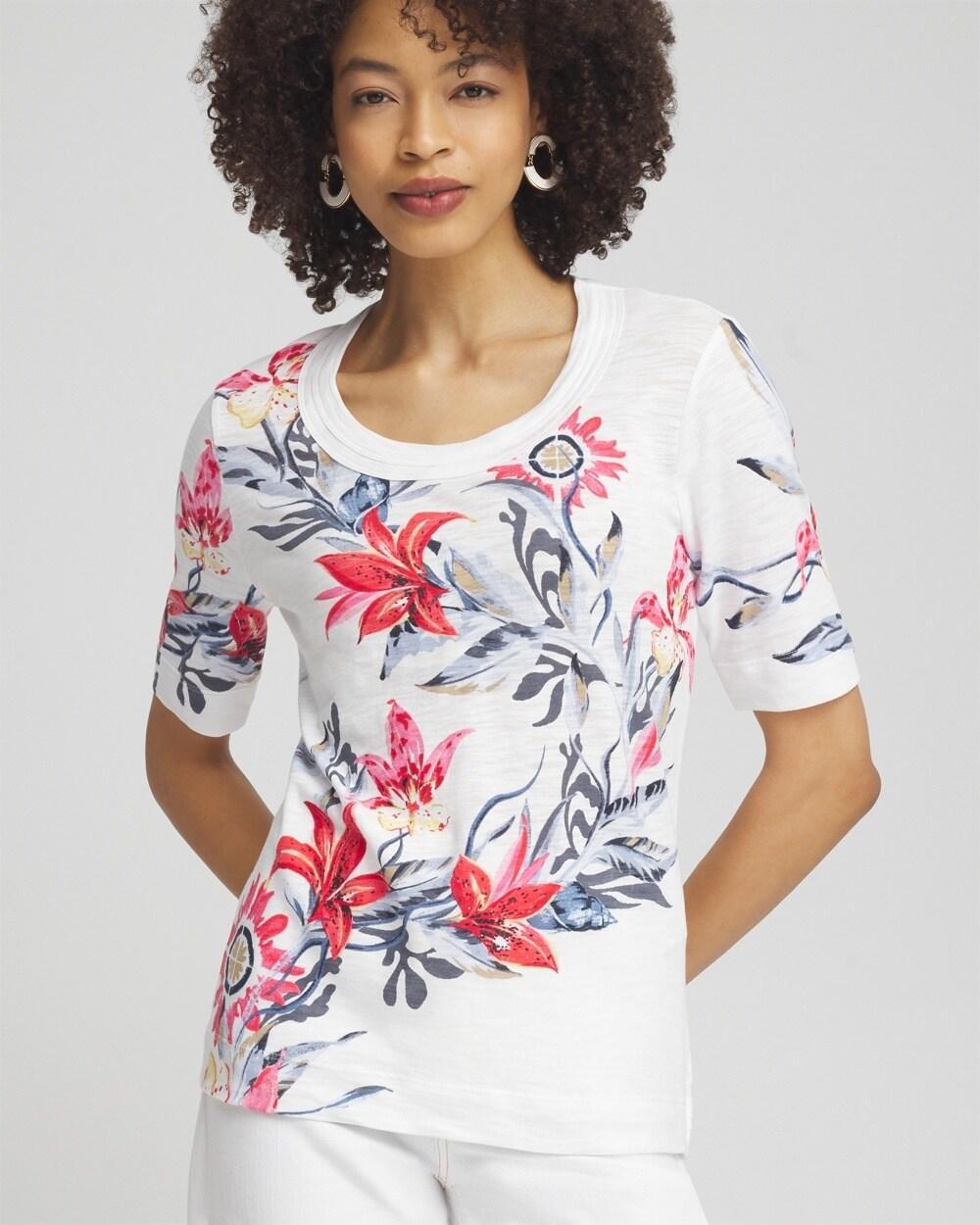 Floral Scoop Neck Tee Product Image